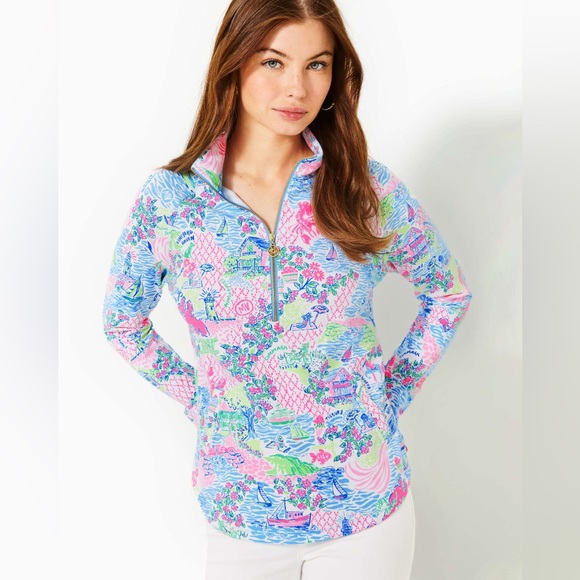 Lilly Pulitzer UPF 50+ Skipper Popover, Lilly Loves Martha’s Vineyard XXL - Picture 1 of 8